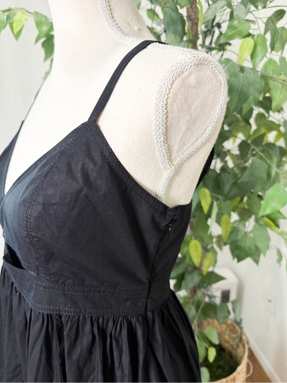 NWT Banana Republic Black Cotton Maxi Dress Size 2 - Picture 7 of 13